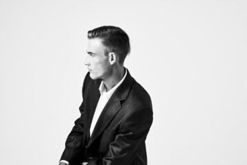 business man in suit trendy hairstyle attractive look fashion modern style