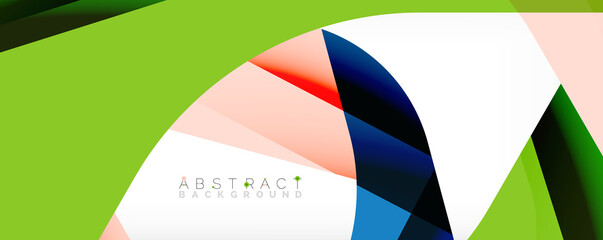 Obraz premium Geometric abstract background - multicolored abstract shapes on white. Vector Illustration For Wallpaper, Banner, Background, Landing Page