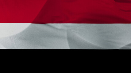 Close up 3d video 4k waving flag Yemen