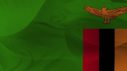 Close up 3d video 4k waving flag Zambie