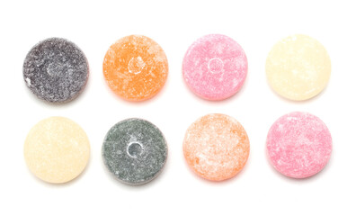 Lollipops candy on a white background.