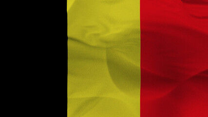 Close up 3d video 4k waving flag Belgique