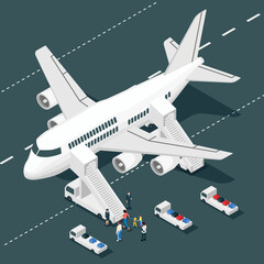 Airplane Boarding Isometric Composition