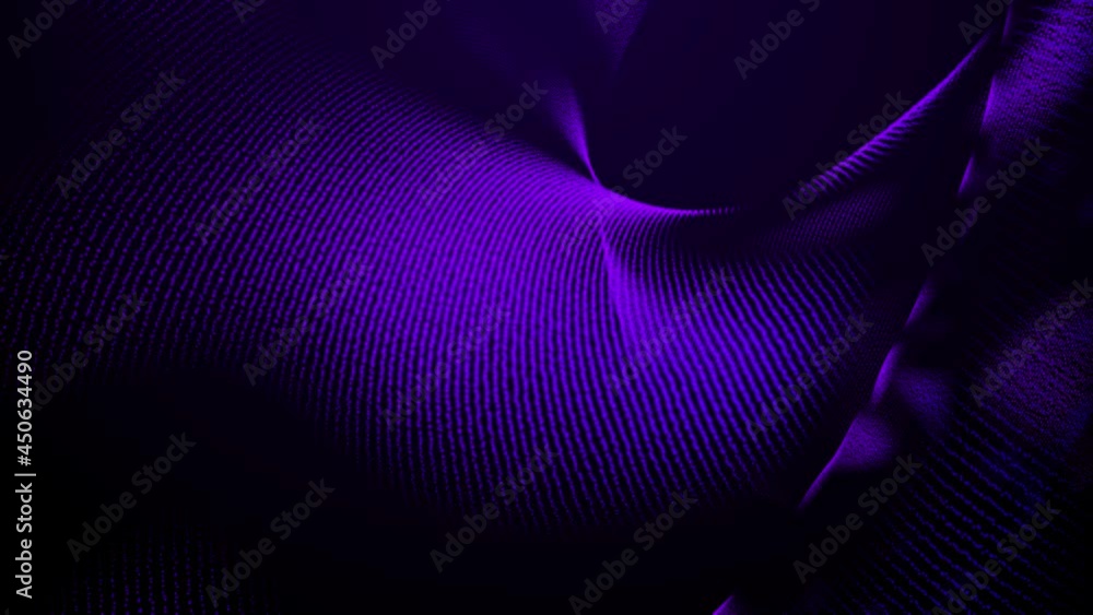 Wall mural christmas abstract backdrop swirl fractal curves wireframe grid glowing waves particles. 4k uhd 3d v