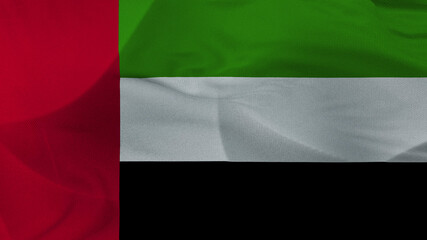 Close up 3d video 4k waving flag Emirats-Arames-Unis