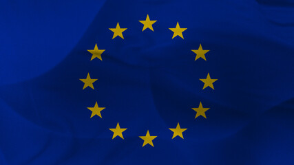 Close up 3d video 4k waving flag Europe