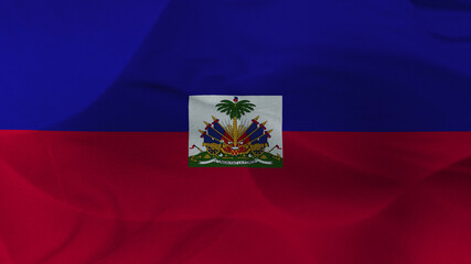 Close up 3d video 4k waving flag Haiti