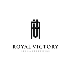 initial letter RV VR logo vector design template