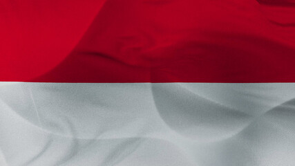 Close up 3d video 4k waving flag Indonesie