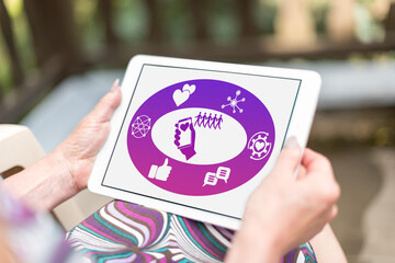 Followers concept on a tablet