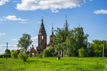 landscape, an old abandoned Orthodox church