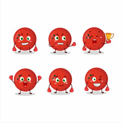 A sporty bowling ball boxing athlete cartoon mascot design