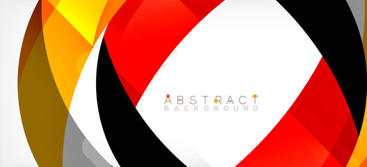 Geometric abstract background. Circle created with overlapping color shapes. Vector Illustration For Wallpaper, Banner, Background, Landing Page