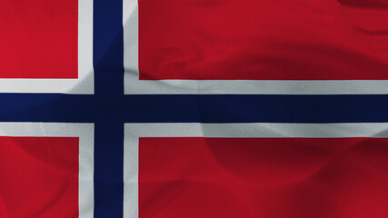 Close up 3d video 4k waving flag Norvege