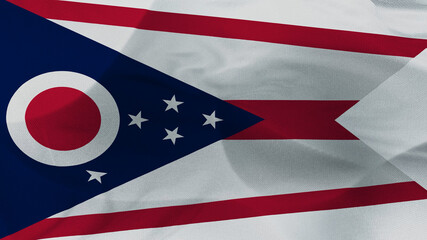 Close up 3d video 4k waving flag Ohio
