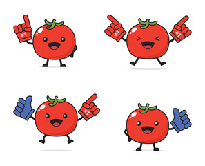 tomato cartoon and foamy fingers