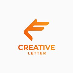 Creative letter logo, alphabet design, letter f design, geometric alphabet logo, letter gradient logo