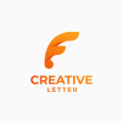 Fototapeta premium Creative letter logo, alphabet design, letter f design, geometric alphabet logo, letter gradient logo