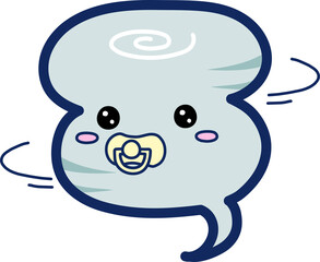 かわいい顔付き赤ちゃん台風
