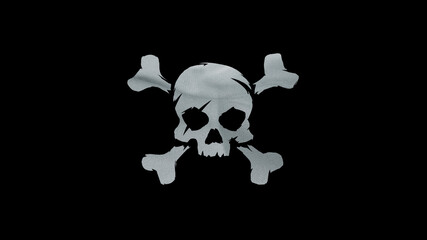 Close up 3d video 4k waving flag Pirate