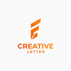 Creative letter logo, alphabet design, letter f design, geometric alphabet logo, letter gradient logo