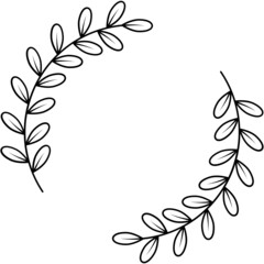 wreath flower with circle border frame