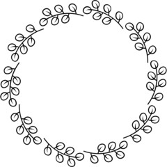 wreath flower with circle border frame