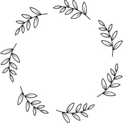 wreath flower with circle border frame