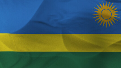 Close up 3d video 4k waving flag Rwanda
