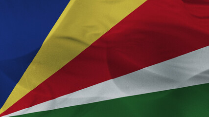 Close up 3d video 4k waving flag Seychelles
