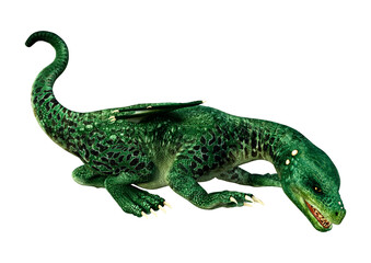 3D Rendering Fairy Tale Dragon on White