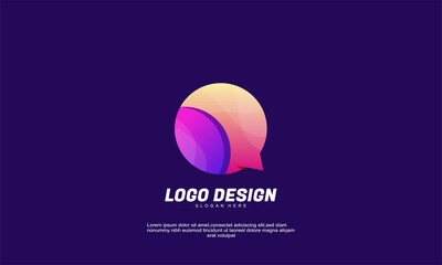 awesome stock illustrator abstract creative idea chat circle logo for business or company with colorful design template