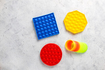 Trendy children's flexible sensory colorful toy pop it.
