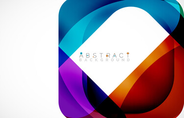 Fototapeta premium Minimal background. Abstract square shape with round corners created with wavy forms. Vector Illustration For Wallpaper, Banner, Background, Landing Page