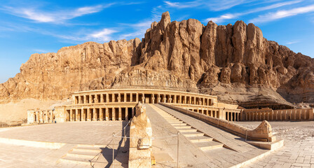 Hatshepsut Temple and  the rocks in the Valley of Kings, Luxor, Egypt