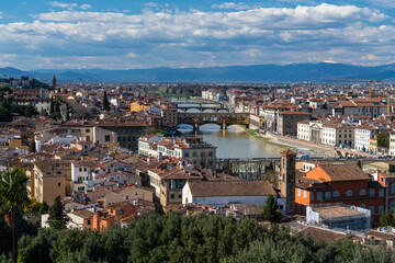 Arch bridges over Arno River, Florence