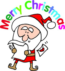Vector illustration cartoon Santa Claus Merry Christmas card action series