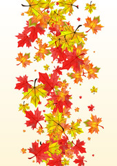 Yellow Leaves Background Beige Vector. Floral Season Design. Golden Design Foliage. Beautiful Leaf Texture.