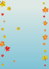 Orange Foliage Background Blue Vector. Plant