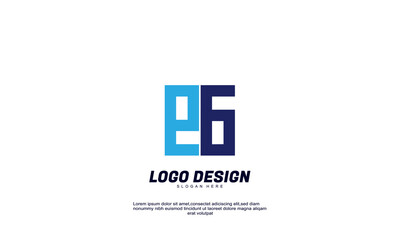 abstract creative idea initial e and g branding colorful corporate business logo design template