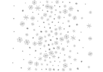 Metal Confetti Background White Vector. Dot Flying Card. Luminous Flake Wintry. Grey Sparkle Pattern.