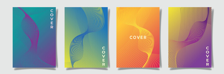 modern wavy gradation cover future tech design set collection colorful background vector graphic
