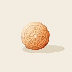 Vector illustration of moon cake.
