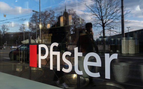 Zurich, Switzerland - January 10, 2021: M&ouml;bel Pfister AG, based in Suhr, is a Swiss company active in the furniture trade.