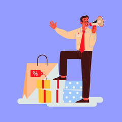 Vector illustration Concept of Black Friday sale.