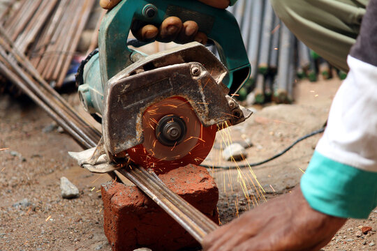 a worker doing work on construction site