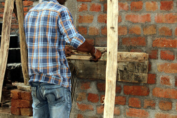 a worker doing work on construction site