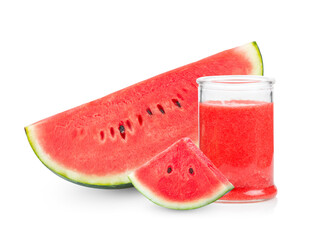 watermelon smoothie isolated on white