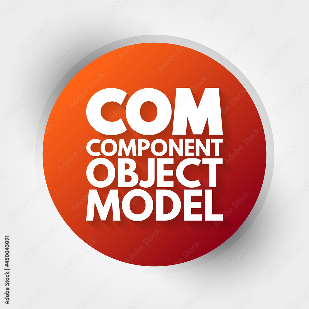 Poster com - component object model acronym, technology concept background