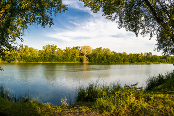 Evening on the autumn lake